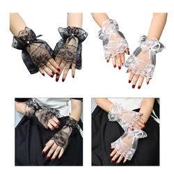 Girls Lace Wrist Cuffs Decorative Sleeve See-Through False Cuffs Skirt Decors Dropship