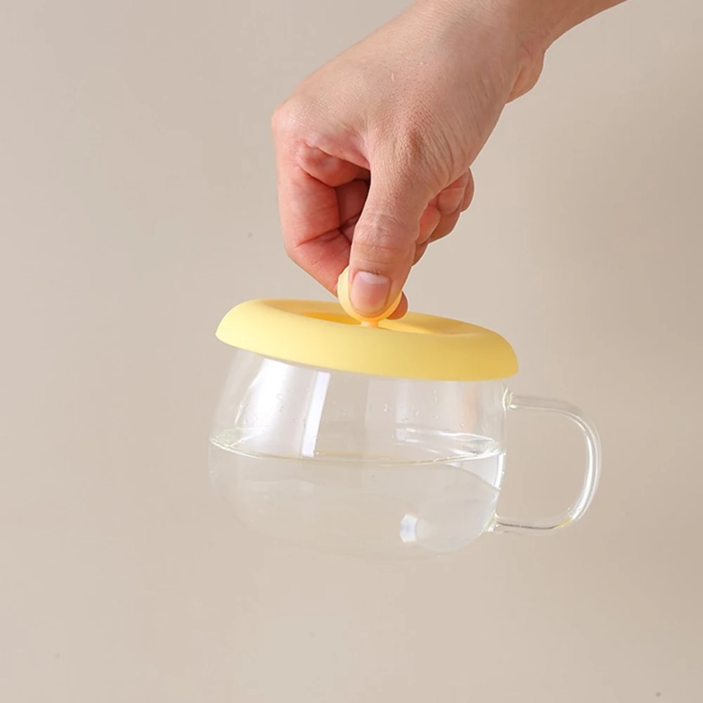 Food Grade Silicone Cup Lid Spoon Rest Household Sealed Leak-Proof Tea Coffee Mug Cups Cover Cute Drinking Accessories 텀블러 뚜껑