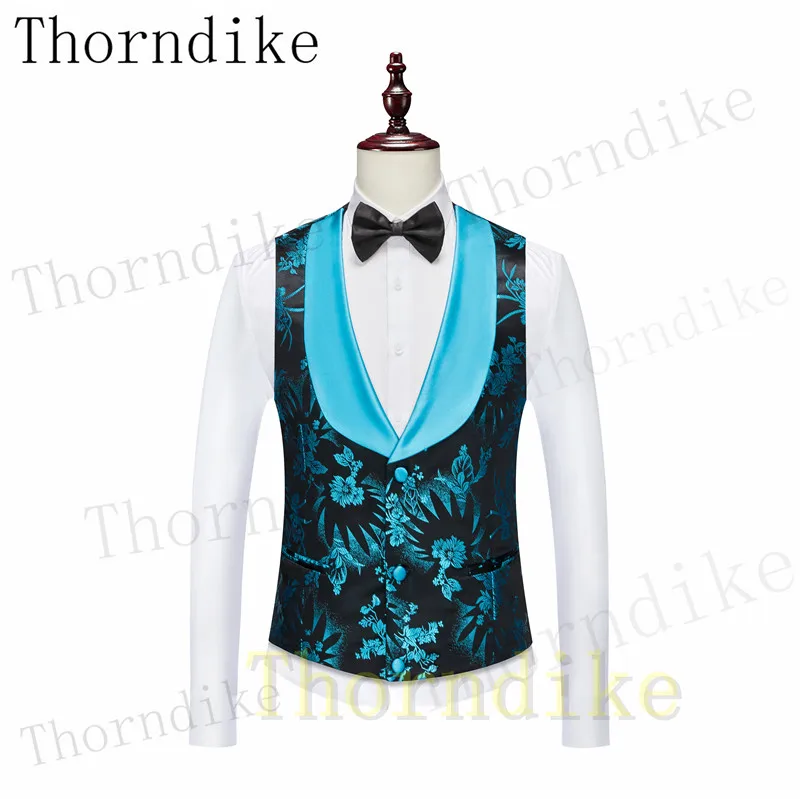 Thorndike Spring And Autumn Men Business Casual Suit Fashion Single Blazers Trousers Vest New Jacquard Wedding Suits Fit