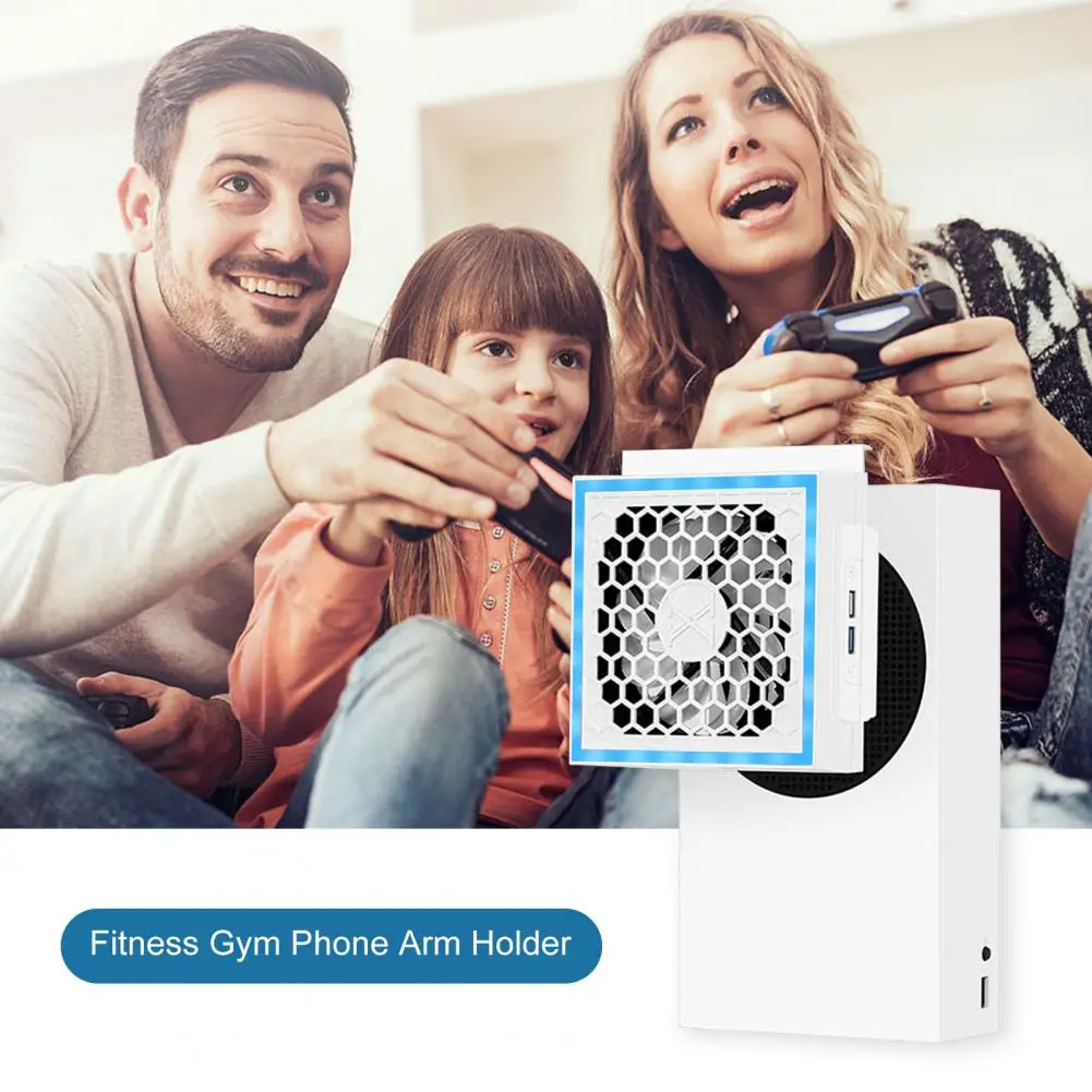 

Cooling Fan Station Practical Touch Control DC 5V Colorful LED Game Cooler Holder Cooling Fan Base