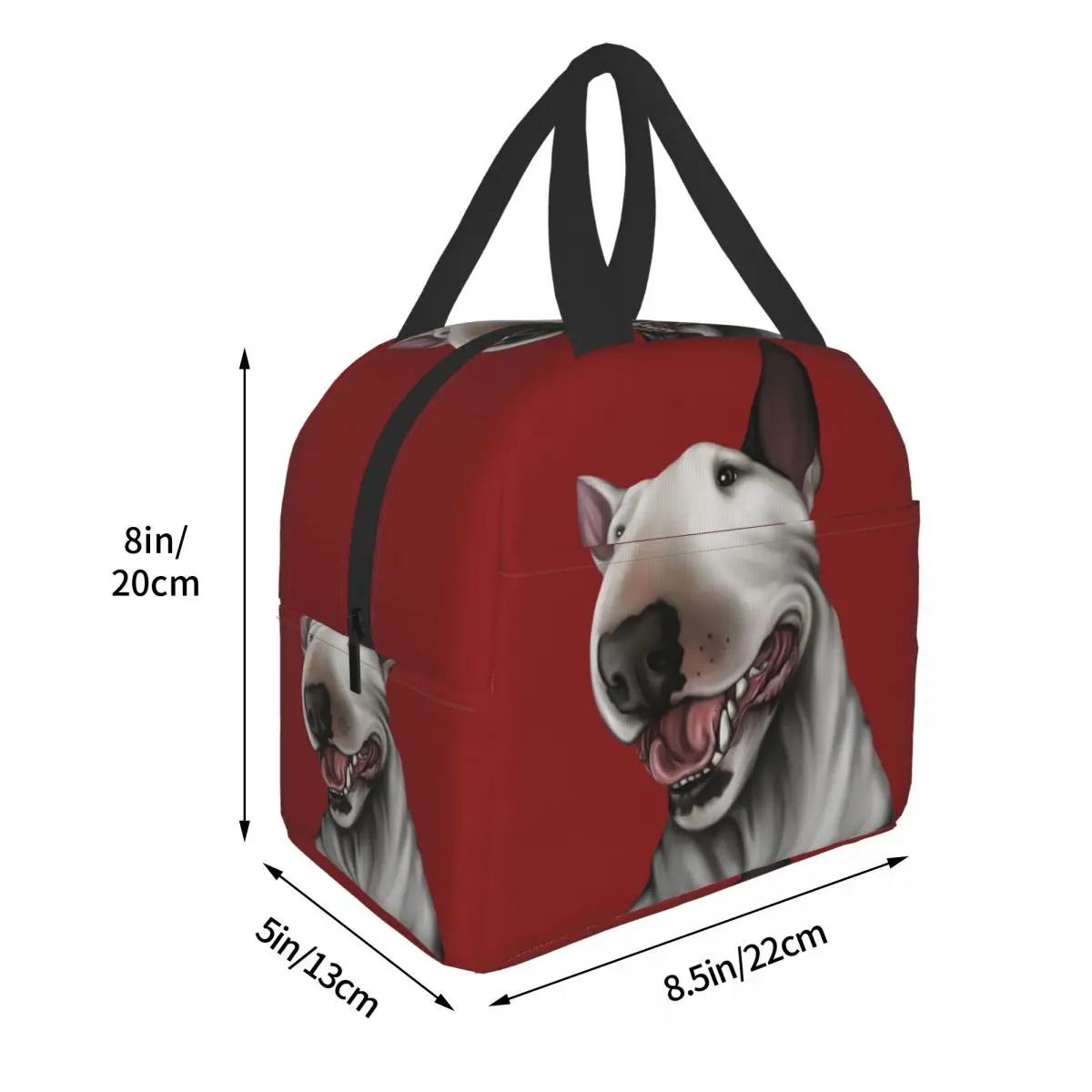 Custom Bull Terrier Dog Lunch Bag Men Women Cooler Warm Insulated Lunch Box for Kids School Fruit Fresh Storage Bag