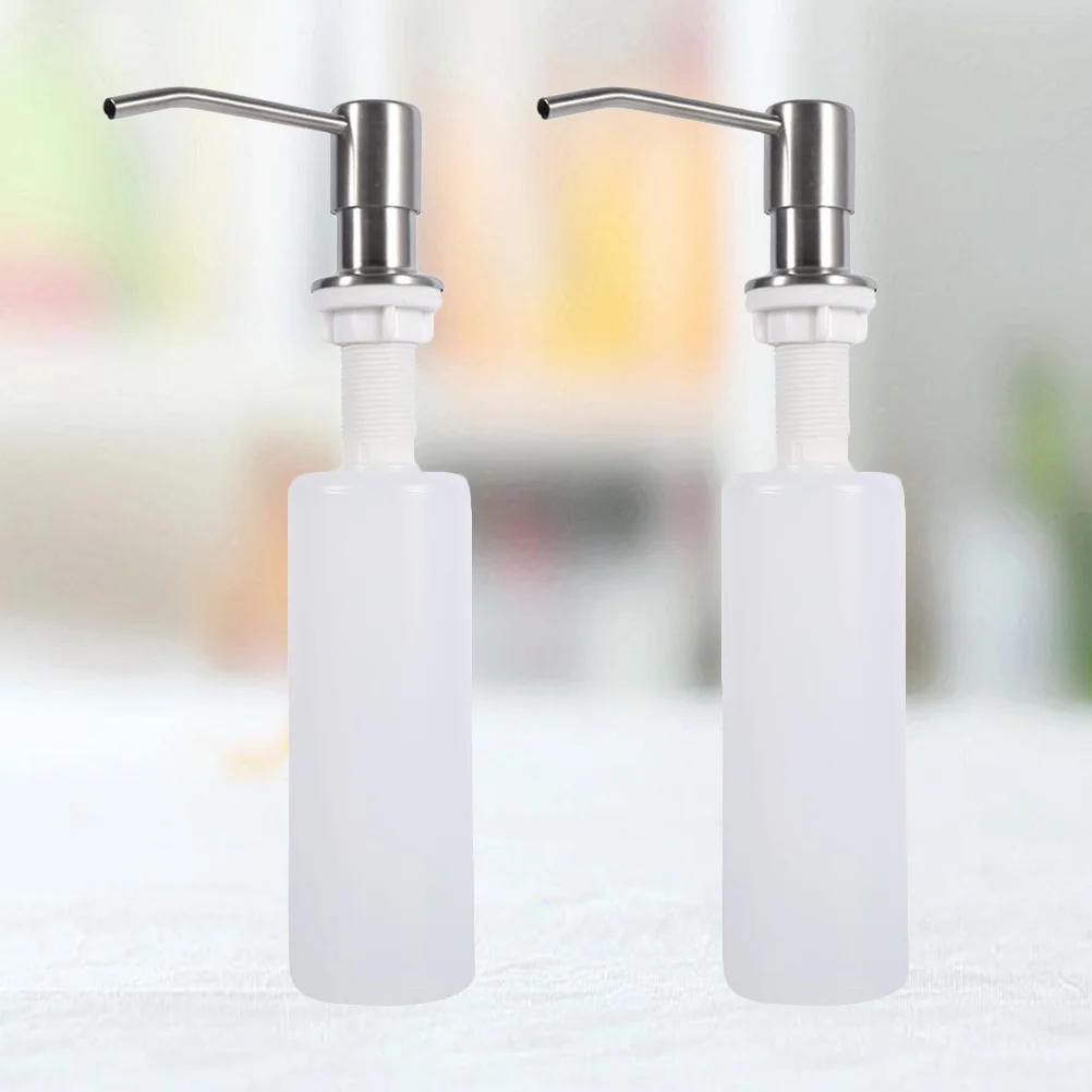 

2Pcs 300ml Sink Liquid Soap Bottle Pump Bottle Essence Dispenser Washbasin Supply for Kithcen Bathroom(White)