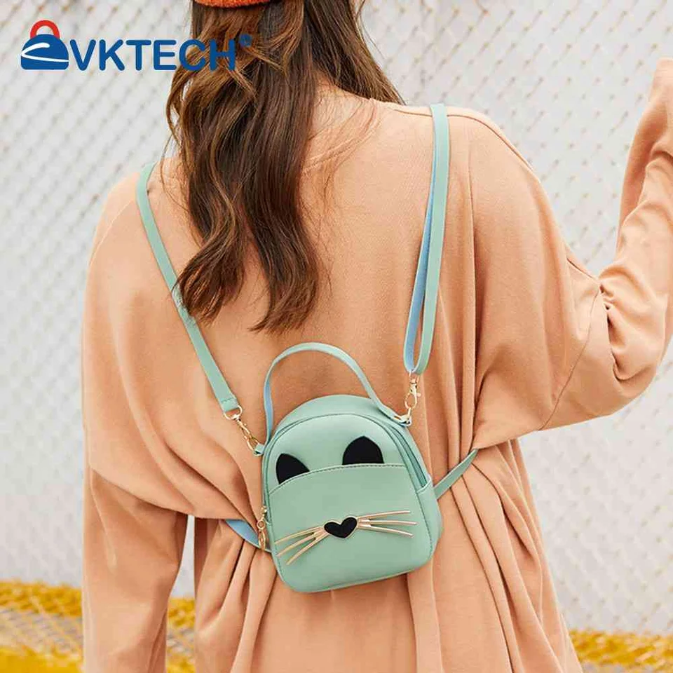 Cute Cat Design PU Leather Crossbody Bag