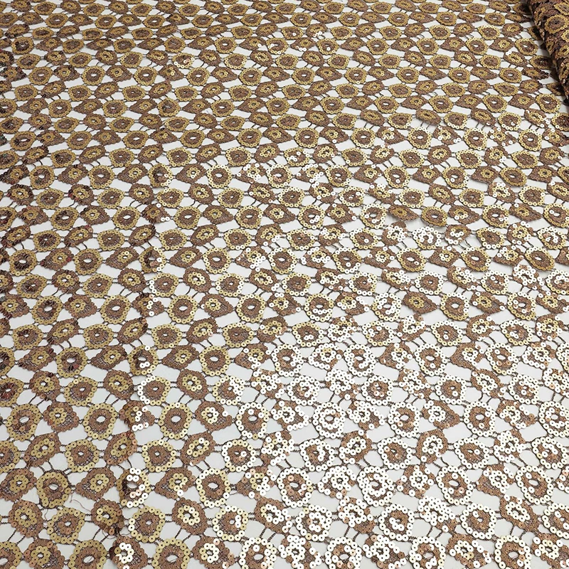 90x125cm Mischgewebe Wasserlöslicher Bestickter Paillettenstoff für Partykleider Abendroben Stoff mit Pailletten Spitzenstoff für Hochzeitskleider – Detail 8