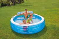 Piscine gonflable de jardin avec sièges 229x218x76cm 2