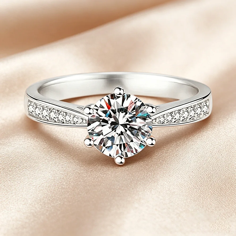 Bague de couple en argent sterling 925 avec moissanite D VVS1 pour femme et homme, bijoux de mariage, fiançailles, imitation diamant, cadeaux de mode, fête