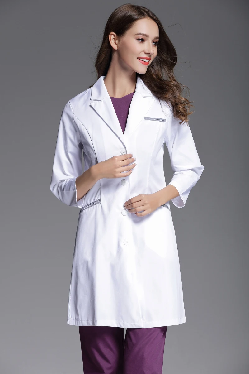 Autumn Women Anti-wrinkle Long Sleeve White Uniform Dental Clinic Lab Test Outcoat Skin Management Workingwear