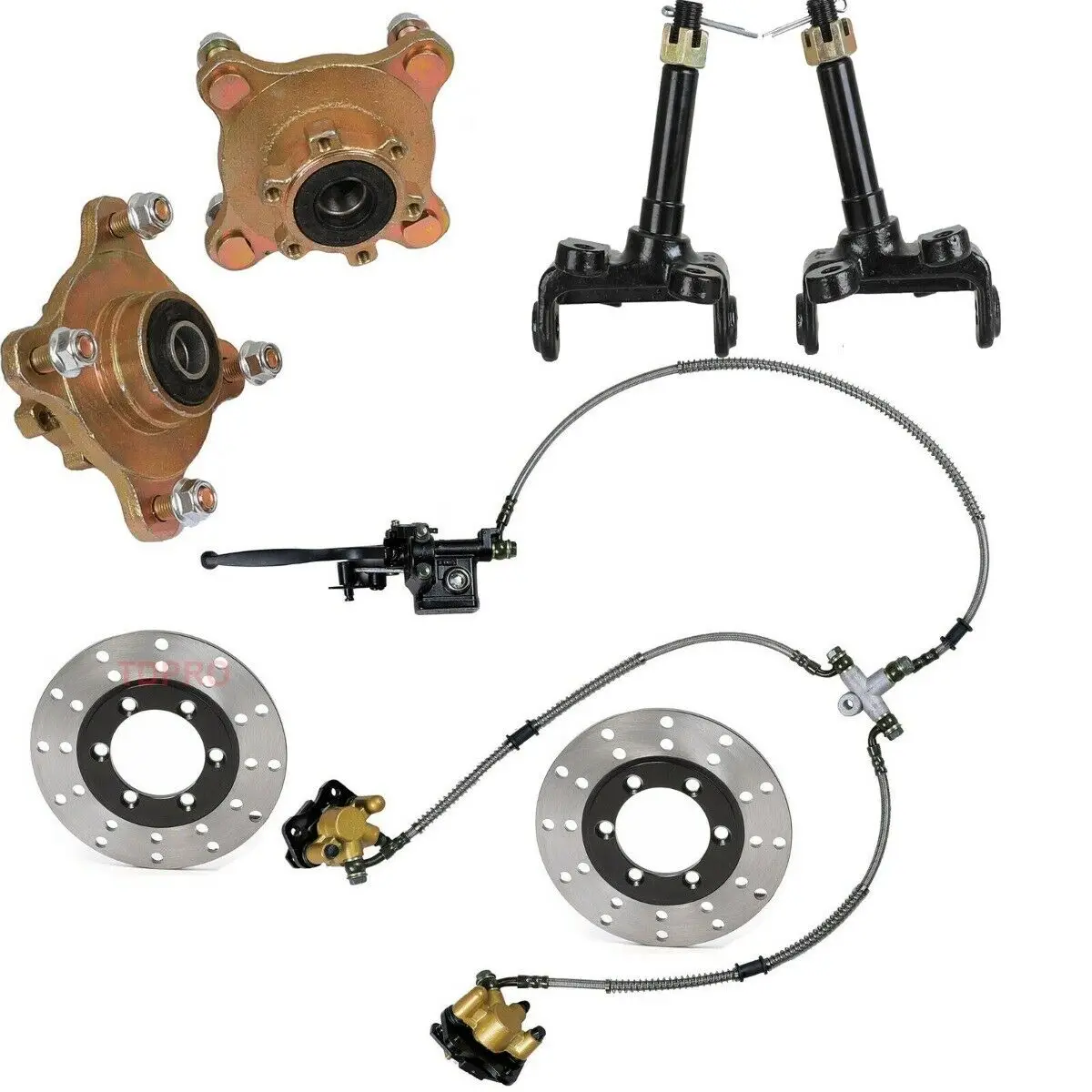 Tdpro 4 Stud Mozzo Ruota Anteriore Perno Asse Freno A Disco Pinza Drift Trike Atv Quad Go Kart