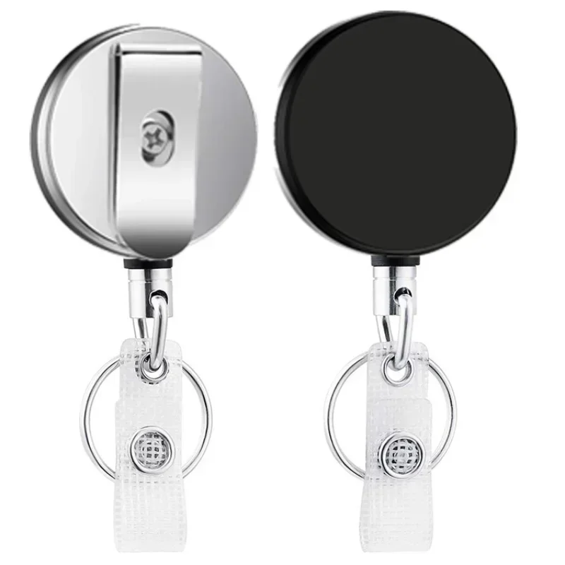 1pcs Retractable Badge Reel ID Card Lanyard Name Tag Metal Key Chain Ring Belt Clip Pull Keyring Id Badge Holder Badge Clip 3