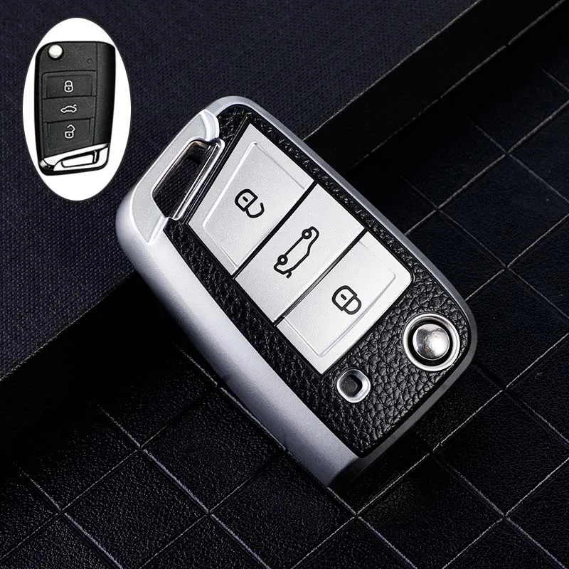 Cover chiate/telecomando per Volkswagen Polo VW Golf 7 MK7 Tiguan passat per Skoda Octavia Kodiaq Karoq Seat Ateca Leon accessori - Sdcef3d08788b4ce5a4f7beb6516dbfdcf