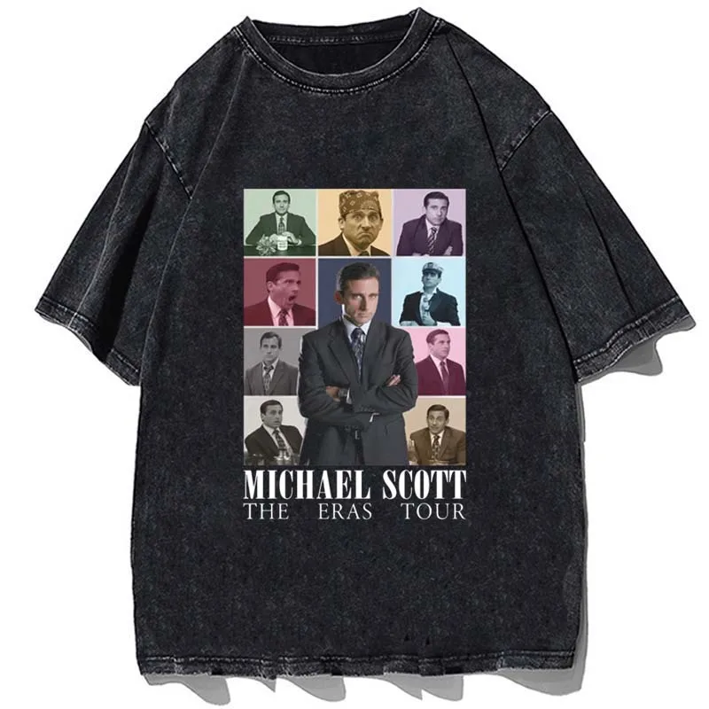 

Michael Scott The Eras Tour T Shirts Homage The Office TV Show Comfort Colors T-shirt Men Women Hip Hop Tees Harajuku Streetwear
