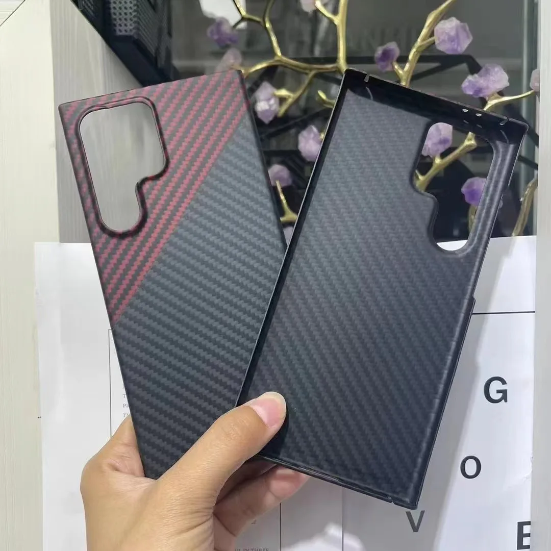 

Real Carbon Black Red Fiber Samsung GalaxyS24 Ultra Ultra-Thin Case suction Shockproof and Durable S24 Plus Protective Case