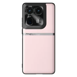 Premium PU Leather Shockproof Case with Camera Lens Protection for Motorola Moto X50 Ultra (Pink)