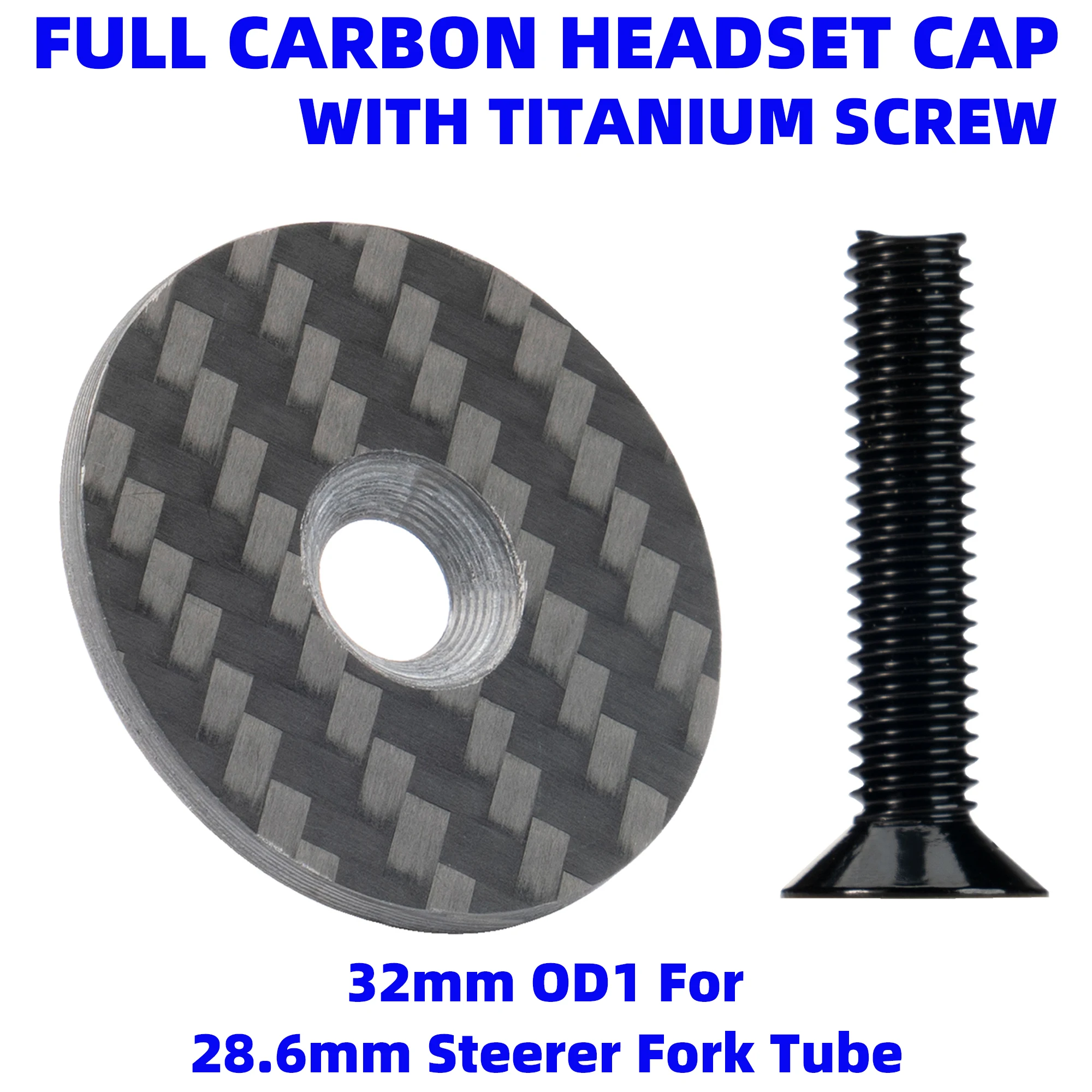 Bicycle Headset carbon top Cap Carbon Fiber Bike Stem 28.6mm 1 1/8" Steerer Fork Tube Headset Cap Cover