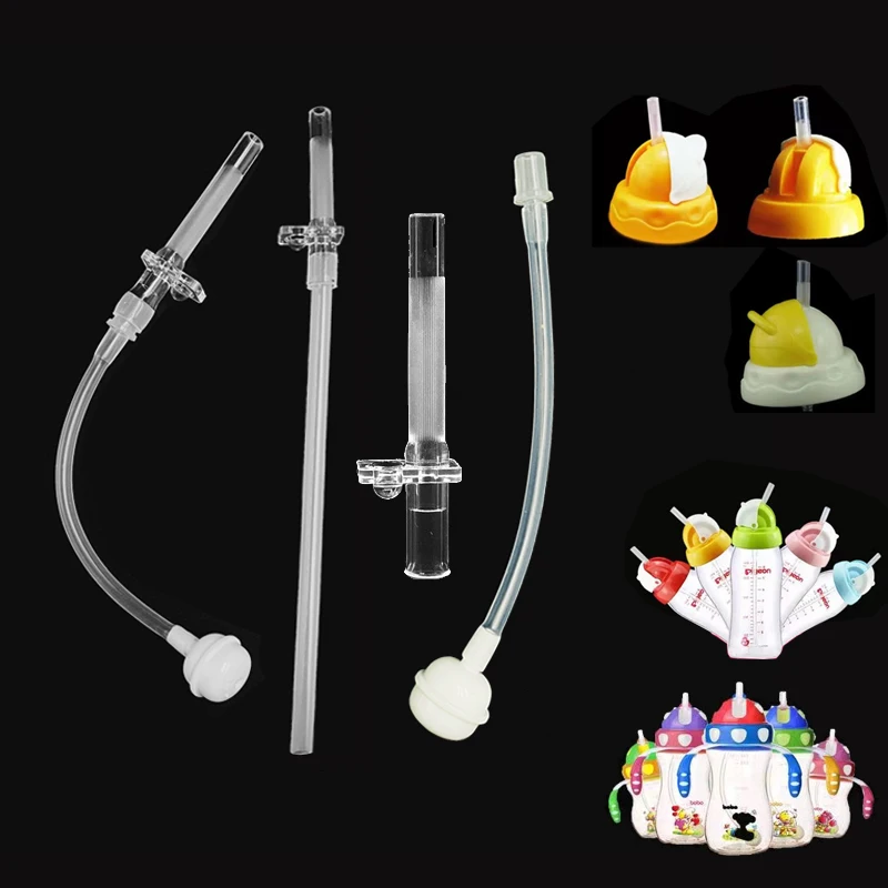 Bottle Accessories Children's Water Cup Straw Baby Bottle Straw Suction Gravity Ball Feeding Accessories Liquid Silicone Sippy Drink Replacement
