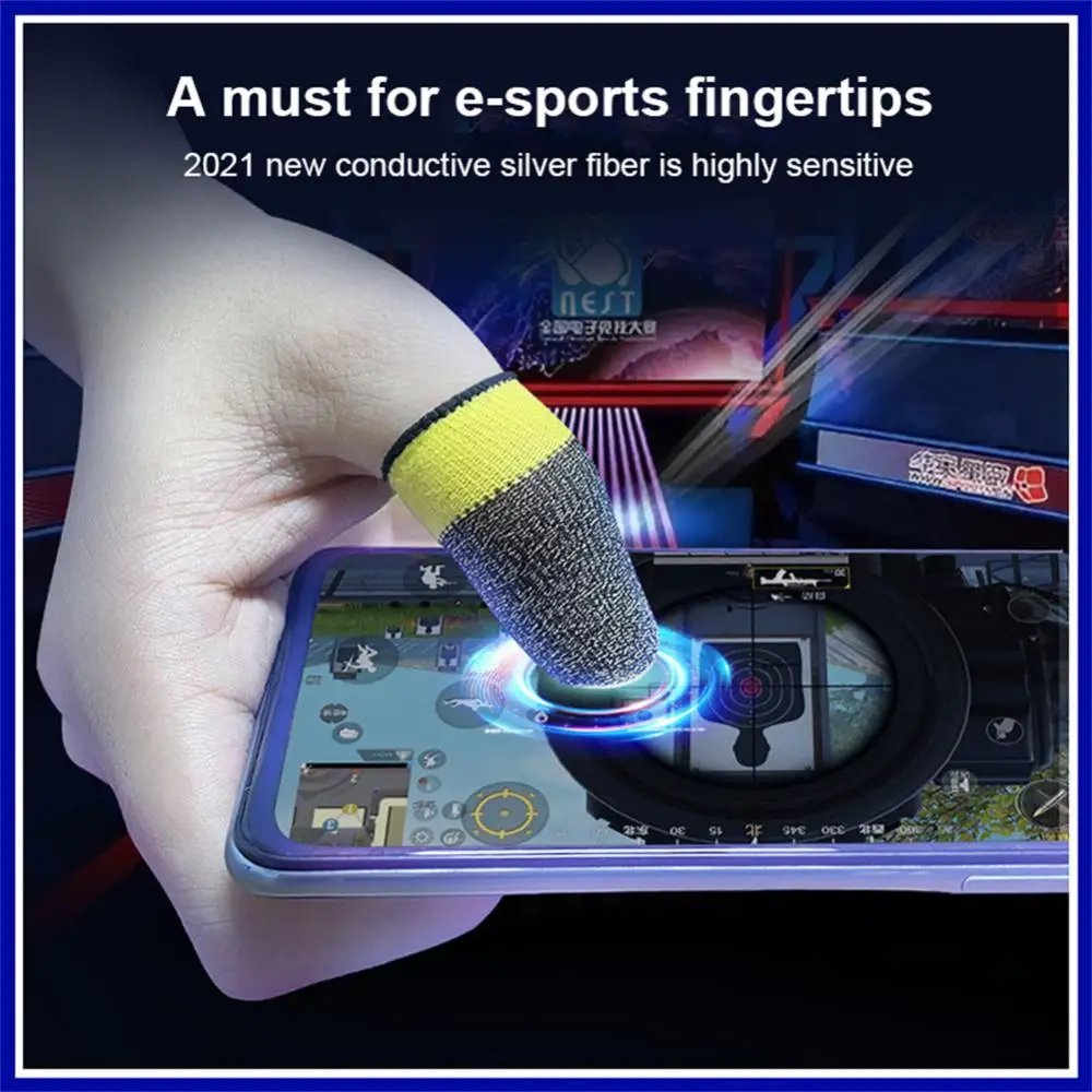 Finger Cover Gamepad for Mobile Phone Gaming for PUBG Fingertip Sleeve Breathable Finger Cot Anti Slip Sweatproof Controller