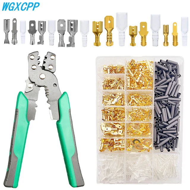 Butt Crimping Terminal,2.8/4.8/6.3มม.ไฟฟ้า Connector,หญิงและสายไฟตัวผู้และสาย Splicing การสิ้นสุด,คีมยำหัว 1