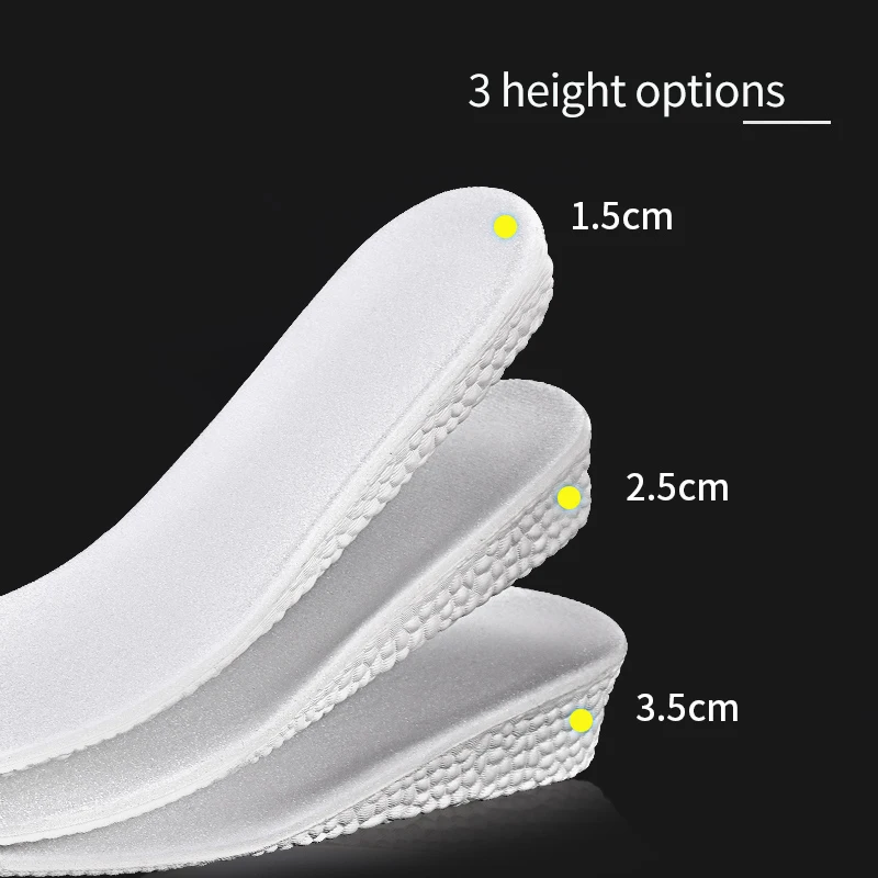 Invisible Height Increase Insoles EVA Memory Foam Men Women Shoe Insole Heel Lifting 1.5-3.5CM Taller Cushion Heighten Shoe Pad