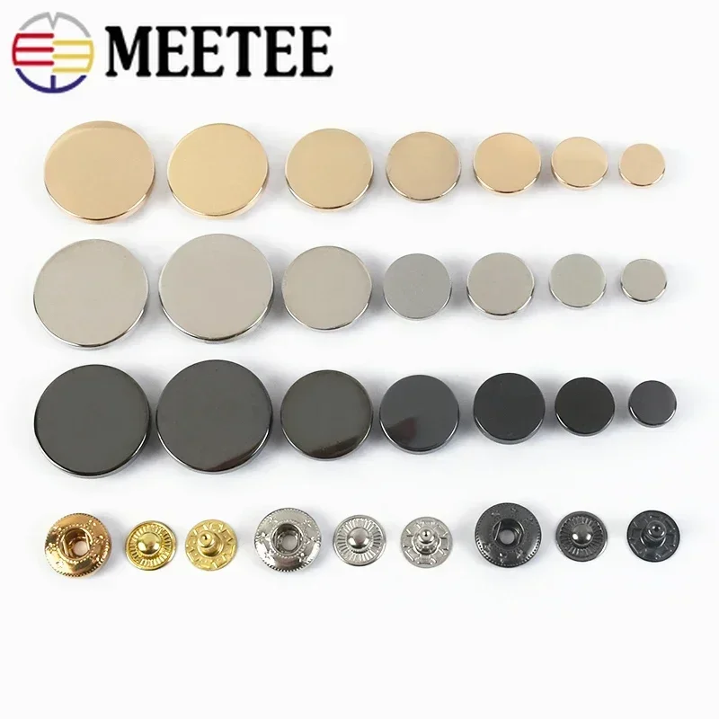 Meetee 10Sets 10/12/15/18/20/25mm Matal Snap Buttons Jeans Bag Decorative Buckle DIY Garment Sewing Button Craft Accessories 2