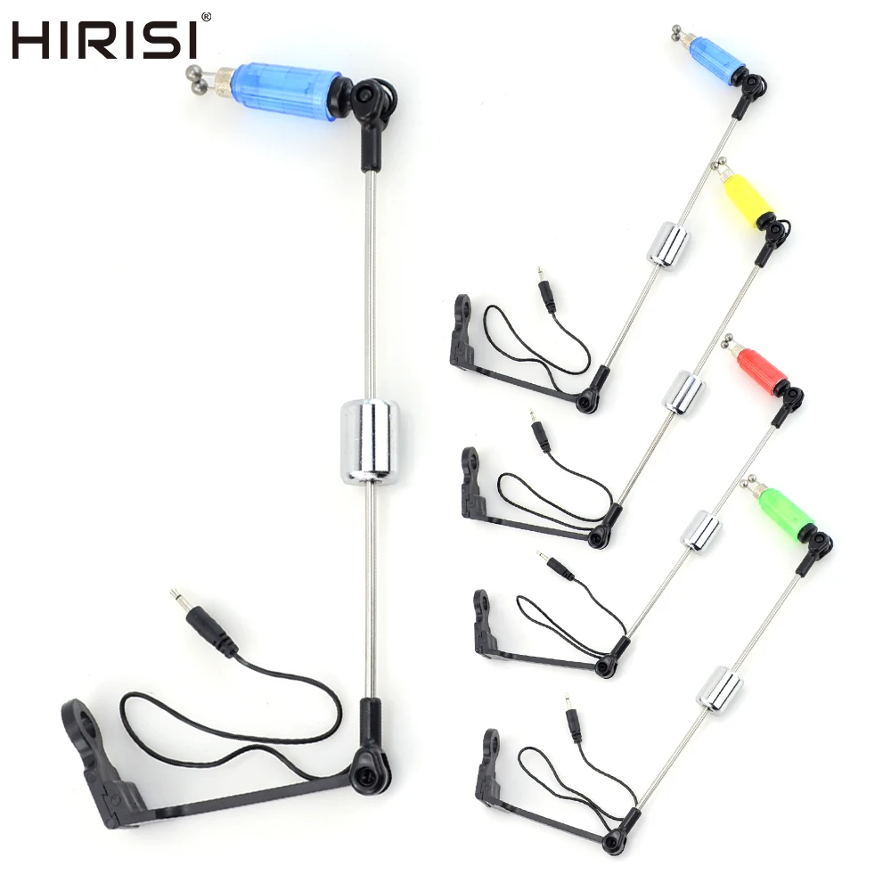 Carp Fishing Tackle LED Swinger Bite Indicator Set Red Yellow Blue Green 4 In Zipper Case (2005