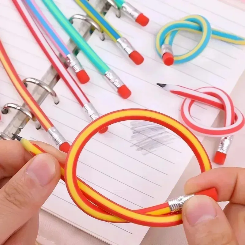 Magic Bendy Flexible Soft Pencil with Eraser Colorful Creative Novelty Bend Pencils for Kids Students Gift School Supplies 3