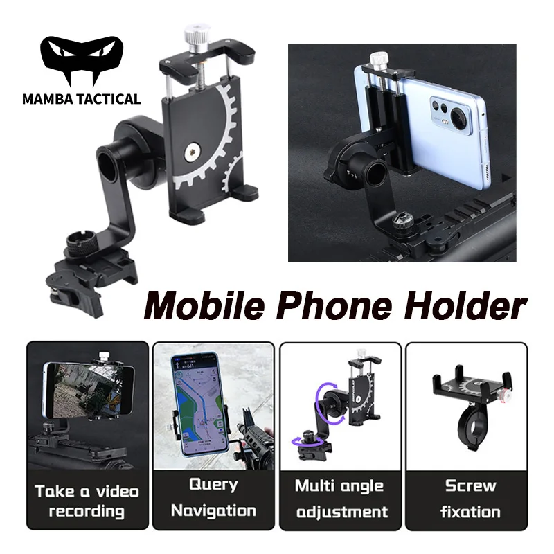 

WADSN Tactical Picatinny Rail Mount Mobile Phone Holder Military Outdoor Mobile Navigation Shooting Query Airsoft Rifle Holder