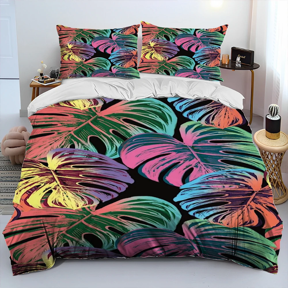 

Luxury Flowers Leaves Comforter Bedding Set,Duvet Cover Bed Set Quilt Cover Pillowcase,King Queen Size Bedding Set for Adult Kid