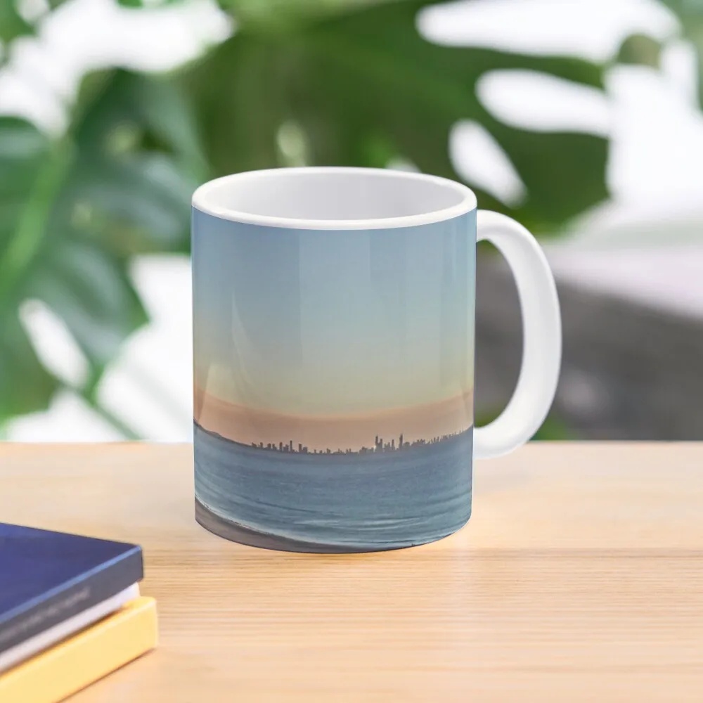 

Sunset on Bilinga Beach and Surfers Paradise, Qld, Australia Coffee Mug Cups For And Tea Tourist Original Breakfast Cups Mug