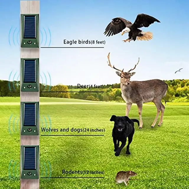 500Mah Solar Animal Repeller Hasznos Szarvas Madár Kígyó Ultrahangos Ismétlő Abs Állatriasztó Kerti Állati Elrettentő Eszköz - Image 2