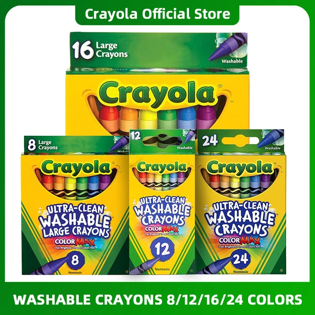 Crayola Washable Extra Large 2 Pieces Kid Healthy Ultra Clean Painting  8/12/16/24 Colors