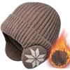 Men Women Winter Warm Plush Knitted Snow Fashion Hat Unisex New Outdoor Coldproof Ear Protection Wool Caps Snowflake logo 2