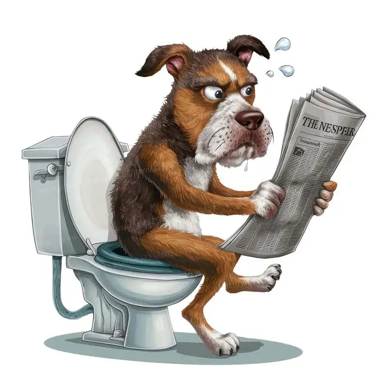Toilet Stickers Funny Cat Dog Fox Tiger Animal on Toilet Bathroom Toilet Cover Wall WC Home Bathroom Decoration