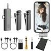 4 In 1 Lavalier Wireless Microphone Noise Reduction Professional Mic for Mobile Phone Camera Speaker Computer Live