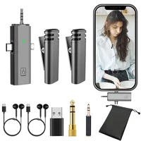 4 In 1 Lavalier Wireless Microphone Noise Reduction Professional Mic for Mobile Phone Camera Speaker Computer Live