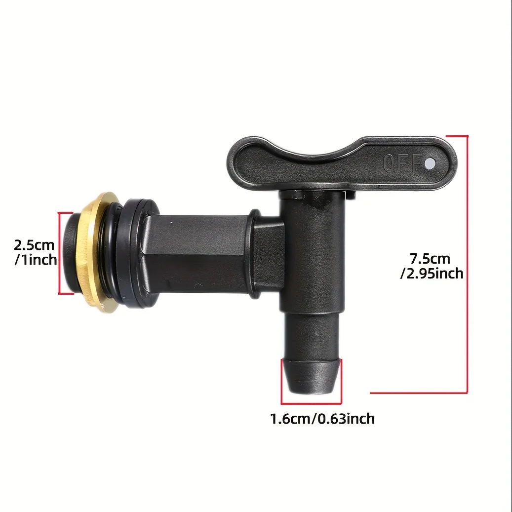 Tank Tap Adapter 1pc 3/4" IBC Tank Tap Adapter Coarse Thread Garden Water Tanks Faucet for 3/4" Hoses Brass Replacement Connector Valves