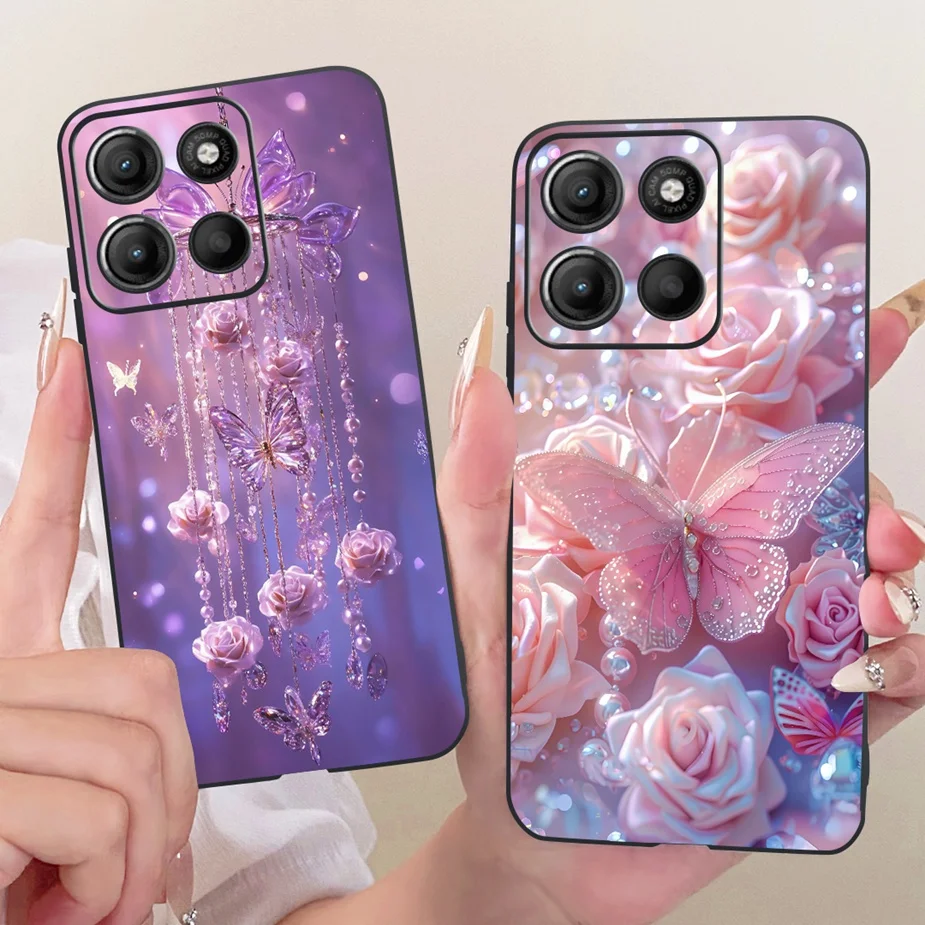 Stylish Flowers Painted Soft TPU Phone Case Cover - Universal Design