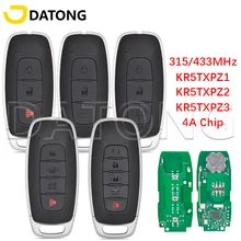 Datong World 자동차 리모컨 키, 닛산 킥 X-트레일 로그, 아리야 패스 파인더, 2022 2023, KR5TXPZ1, 433MHz, 4A 칩 스마트 카드