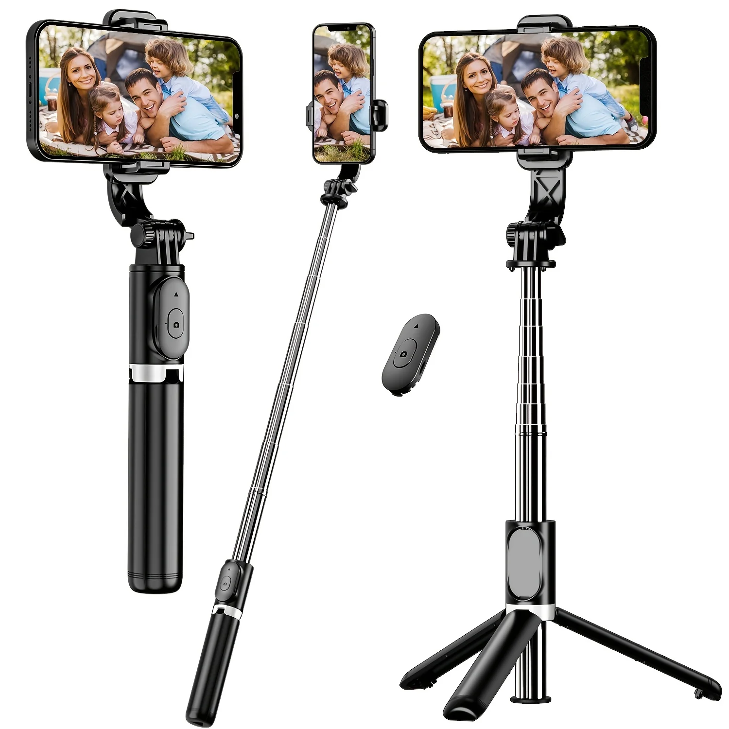 Extendable Selfie Stick All-in-1 Smartphone Tripod Stand With Wireless Remote 360&deg;Rotation For IPhone 15 For Samsung Smartphones phone tripod selfie stick flexible phone tripod phone tripod mount extendable tripod