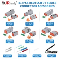 JRready ST6308 DT Connector Kit in 2,3,4,6,8,12 Pin with Solid Terminals，NEW-DT2 Crimper Equivalent to Deutsch HDT-48-00Crimper 2