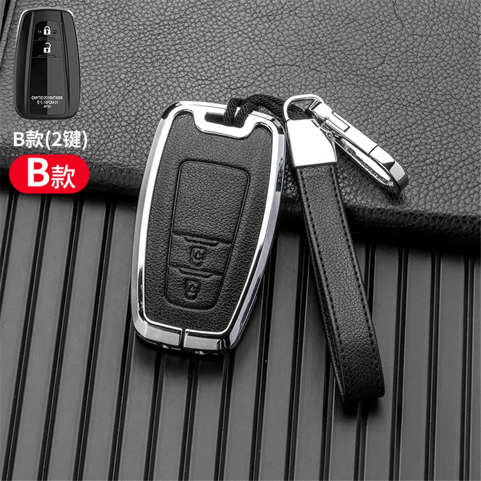 Custodia per chiave auto per Toyota Prius Camry Corolla C-HR CHR RAV4 Prado Izoa Levin Avalon 2018 2019 2020 copertura guscio di zinco - Sdcf053f114824a3f989db98cfd1bd74b5