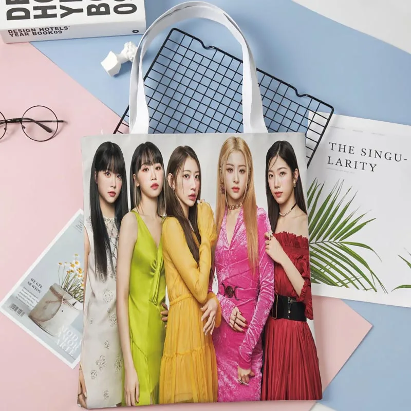 

Складная сумка для покупок LE SSERAFIM, многоразовая Экологически чистая большая Холщовая Сумка через плечо унисекс, 0425