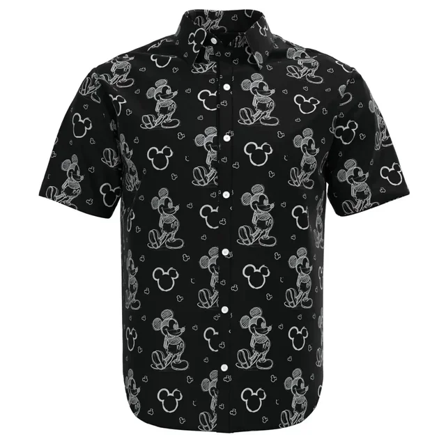 Comic Book Mickey Mouse & Friends Hawaiian Shirt  Disney Men's Button Down Short-Sleeved Shirt Mickey Mouse Hawaiian Beach Shirt 3