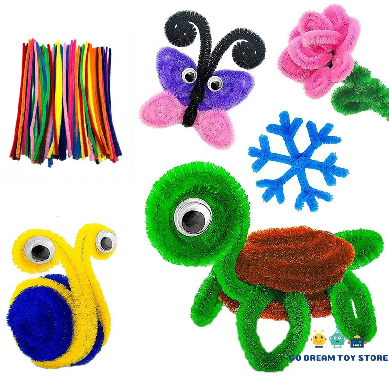 

100/200 шт., плюшевые палочки для детского творчества