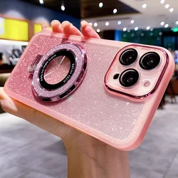 Luxury Glitter Ring Bracket Stand Magnetic Protective TPU Case - Tecno Spark 30C 5G (Pink)