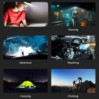 2PCS LED Bright Headlight USB Rechargeable Head Flashlight Motion Sensor Portable For Camping Running Hiking Fishing 6