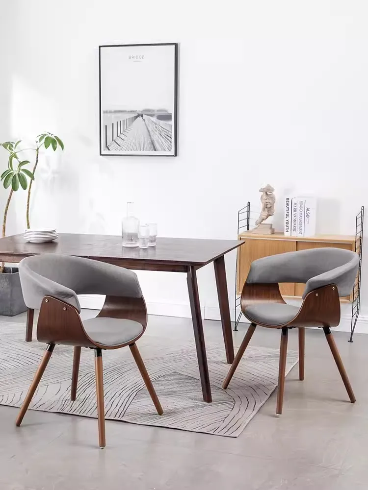 Dining chair student chair North European modern simple solid wood light luxury dining chair household Italian dining table chai