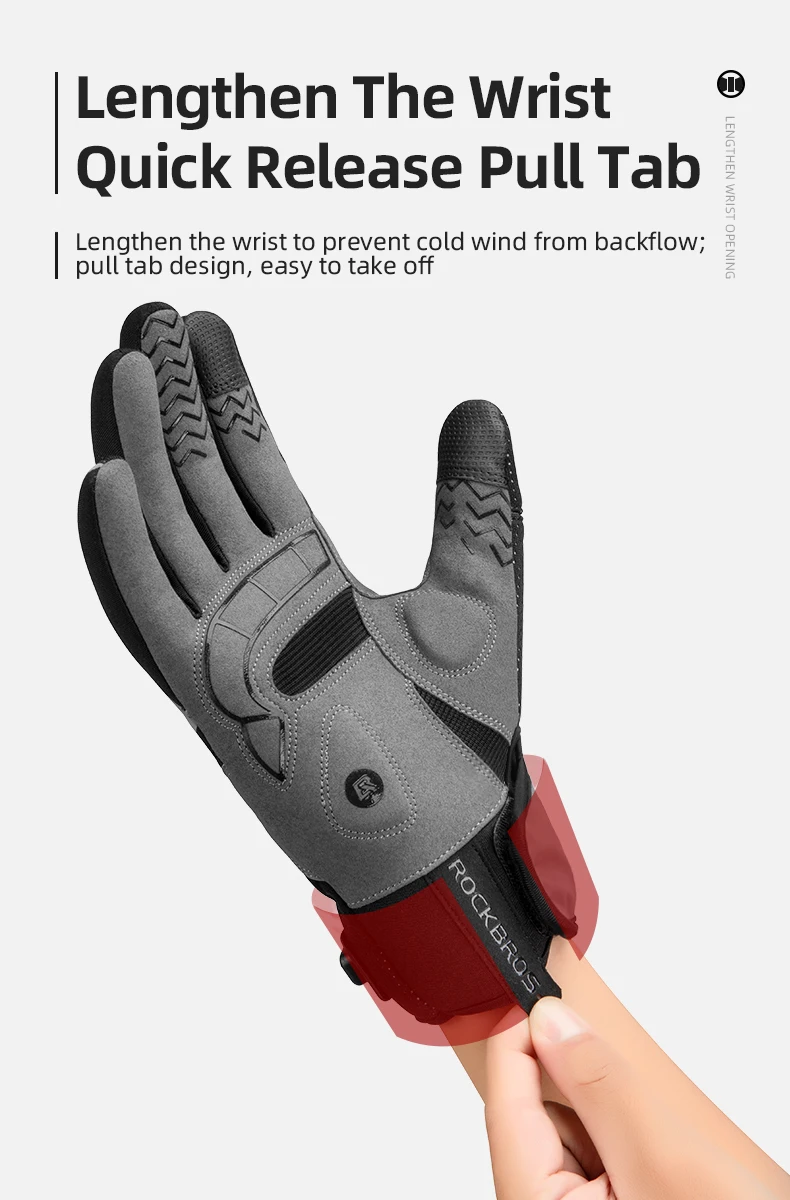 ROCKBROS Winter Warme Fahrrad Damen Herren Handschuhe SBR Touchscreen USB Beheizte Handschuhe Winddicht Plam Atmungsaktive Motor E-bike Handschuhe – Detail 11