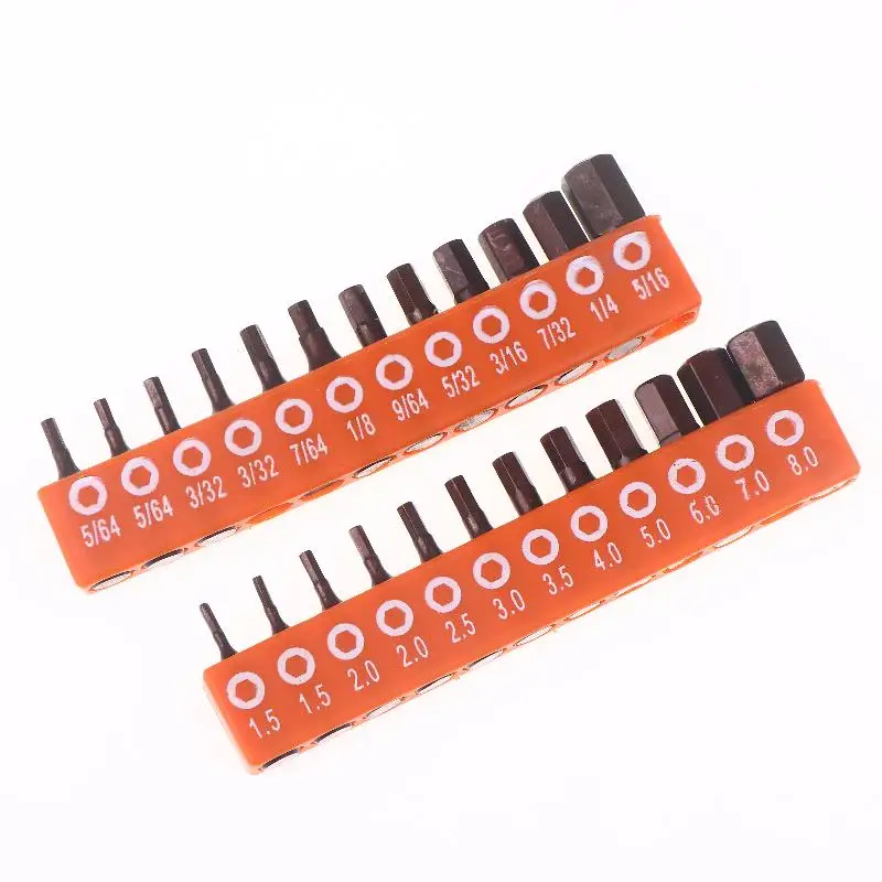 12/24 Pieces Hexagonal Screwdriver Bit Set, 25mm Hex Shank, Magnetic Safety Screwdriver Bit With Storage Strip