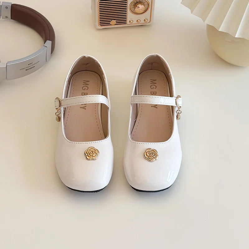 Girls Leather Shoes Korean Style Soft Sole Anti Slip