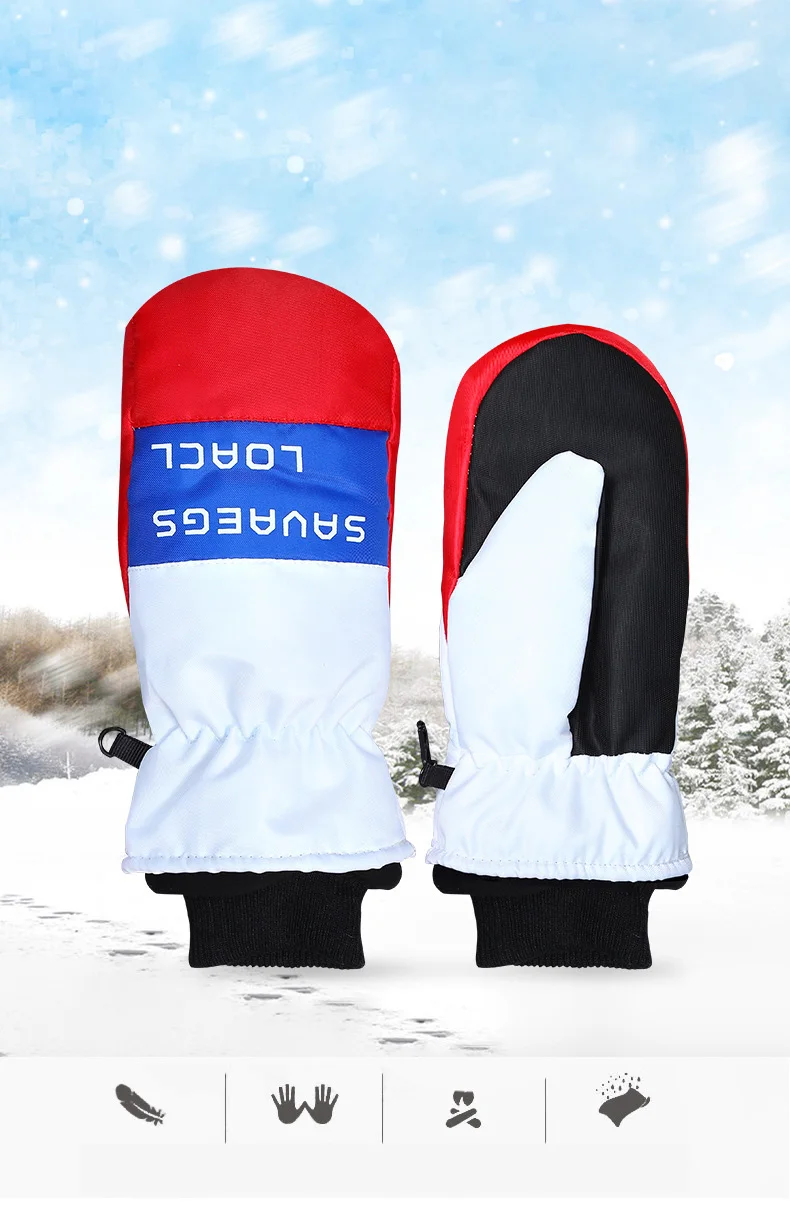 1 Pair Non-slip Ski Men Women Universal Outdoor Cycling Hiking Mitten Winter Warm Waterproof Thicken Fleece Gloves_voghion.com